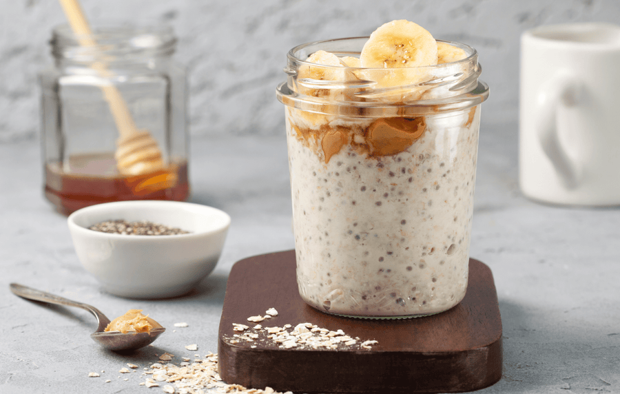 Peanut Butter Banana Overnight Oats - Prolon Life